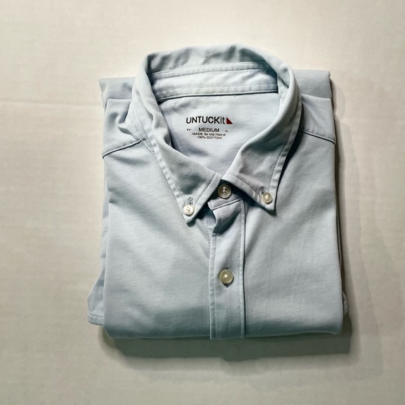 UNTUCKit Shirt Adult Medium Blue Cotton Casual Long Sleeve Button Up Men - Picture 1 of 13